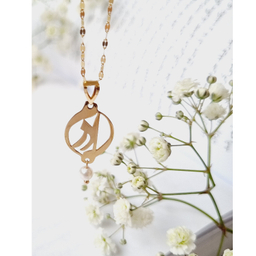 پلاک گردنبند زنانه طلا 18 عیار گوزن طرح روز مادر کد JD3900
