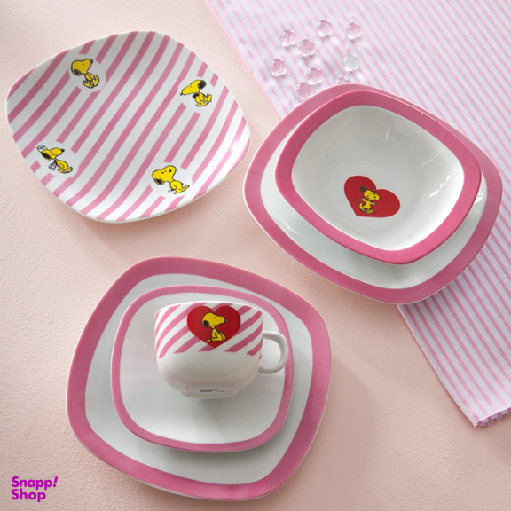 سرویس غذا خوری 5 پارچه کودک چینی زرین ایران سری کواترو مدل اسنوپی درجه عالی