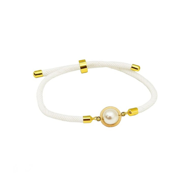 دستبند طلا 18 عیار زنانه طرح مروارید کد Gs1001