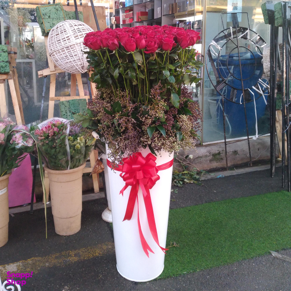 باکس گل رز طبیعی مدل عشق