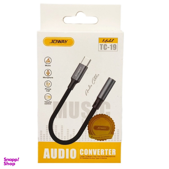 مبدل Type-C به Jack 3.5mm جووی کد TC-19 طول 0.12 متر