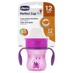 لیوان دسته دار کودک چیکو مدل perfect cup گنجایش 260 میلی‌ لیتر