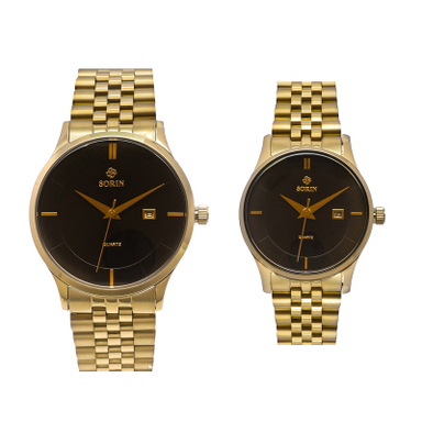 ست ساعت مچی عقربه ای زنانه و مردانه سورین مدل GL1015B-SG02B