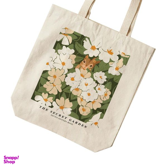 ساک خرید ترمه طراحان ایده مدل پترن گلدار سنجاب کد strm0629 - S