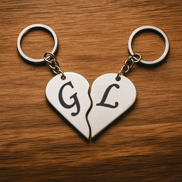 جاکلیدی گیلواره زراوشان مدل قلب دو تکه حرف G L