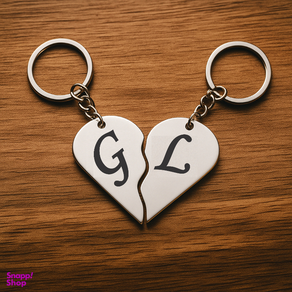 جاکلیدی گیلواره زراوشان مدل قلب دو تکه حرف G L