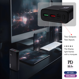 پاوربانک کلومن مدل KP-026 ظرفیت 20000 میلی آمپر ساعت