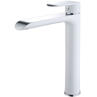 شیر روشویی پایه بلند هوآیی مدل یولاندا سفید کروم