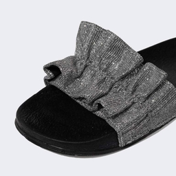 دمپایی زنانه دفکتو مدل فول طبی شاینی رنگ طوسی