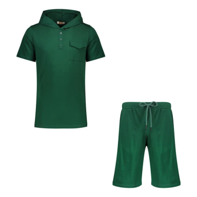 ست تیشرت و شلوارک مردانه مادر مدل تاکو کد AM-MA-Taco-P رنگ سبز