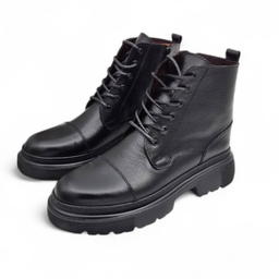 نیم بوت طبی مردانه چرم ریباری مدل Z27 رنگ مشکی