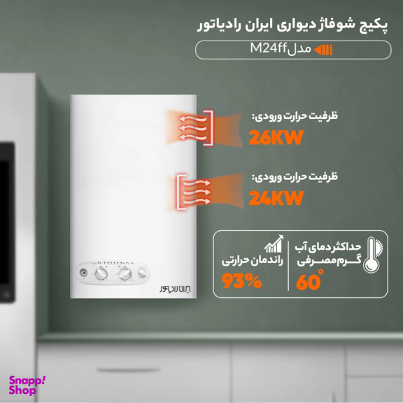 پکیج دیواری ایران رادیاتور مدل M24. 2ff