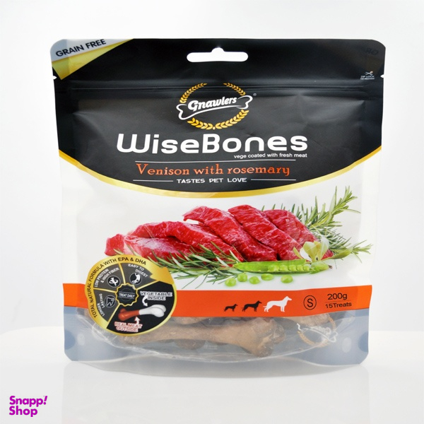 تشویقی سگ گناولز طعم گوشت کد sharjpet wise bones S3 وزن 200 گرم