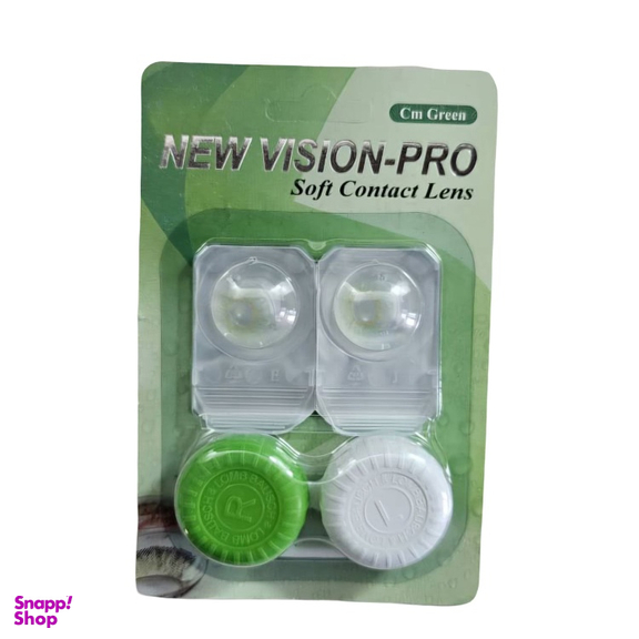 لنز چشم پرو نیو ویژن رنگ سبز روشن وسط عسلی شماره 23 به همراه جالنزی