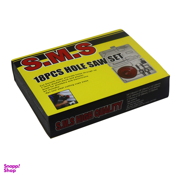 مته گرد بر چوب اس ام اس کد YP-CHOOB-MDF-018 مجموعه 18 عددی