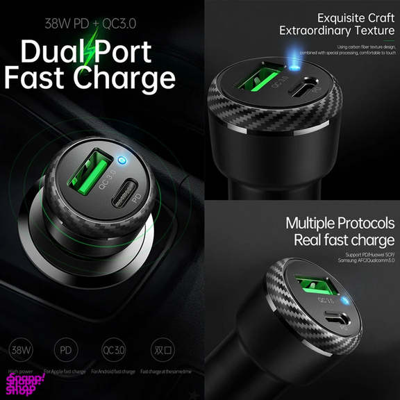 شارژر فندکی دبلیو یو دبلیو مدل Super Fast Charge 45W