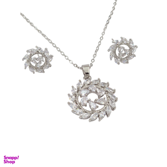 نیم ست زیور زنانه وای اس ایکس مدل کریستال سواروسکی طرح جواهر کد swar1568009