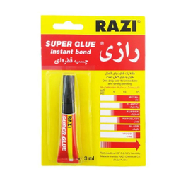 چسب قطره ای رازی بی رنگ حجم 3 میلی لیتر