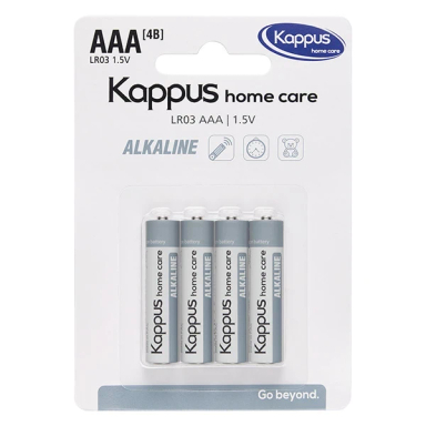 باتری نیم قلمی کاپوس مدل Home Care AAA Alkaline بسته 4 عددی