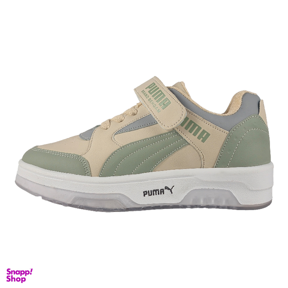 کتانی راحتی طرح PUMA کد B 1258 رنگ کرم سبز