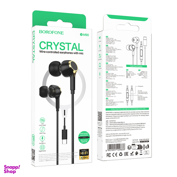 هندزفری باسیم بروفون مدل BM90 Type-C طول 1.2 متر