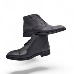 نیم بوت طبی مردانه چرم ریباری مدل Z28 رنگ مشکی