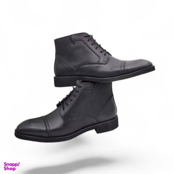 نیم بوت طبی مردانه چرم ریباری مدل Z28 رنگ مشکی