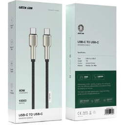 کابل دیتا 60 وات Type-C گرین لاین مدل Braided Zinc Alloy طول 1 متر