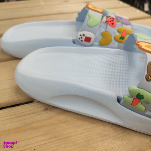 دمپایی دخترانه زیتون مدل کیوتی رنگ آبی روشن