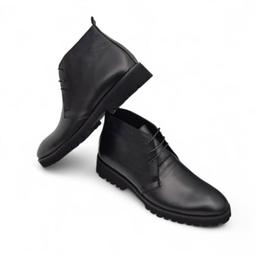 نیم بوت طبی مردانه چرم ریباری مدل Z26 رنگ مشکی