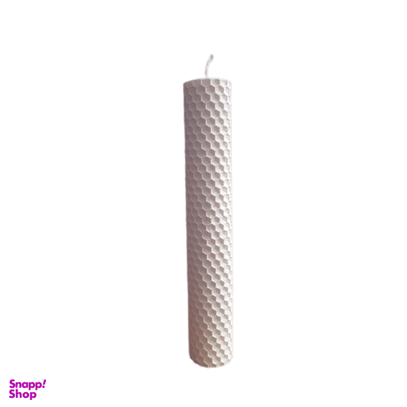 شمع استوانه ای موم عسلی مدل بیزوکس
