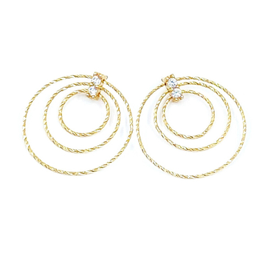 گوشواره طلا 18 عیار زنانه طرح خورشید کد 1134