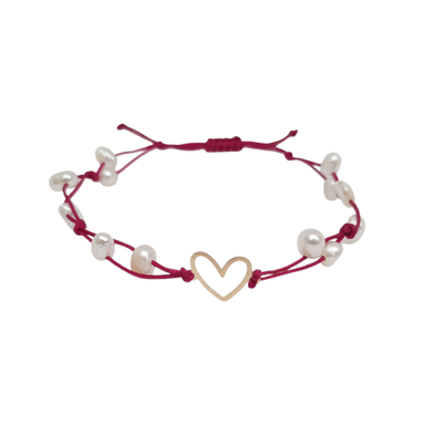 دستبند طلا 18 عیار زنانه طرح قلب کد 957657