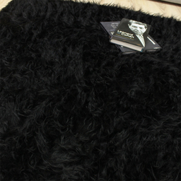 فرش ماشینی شاران هوم طرح خز پرز بلند مدل اسفنج دار زمینه مشکی