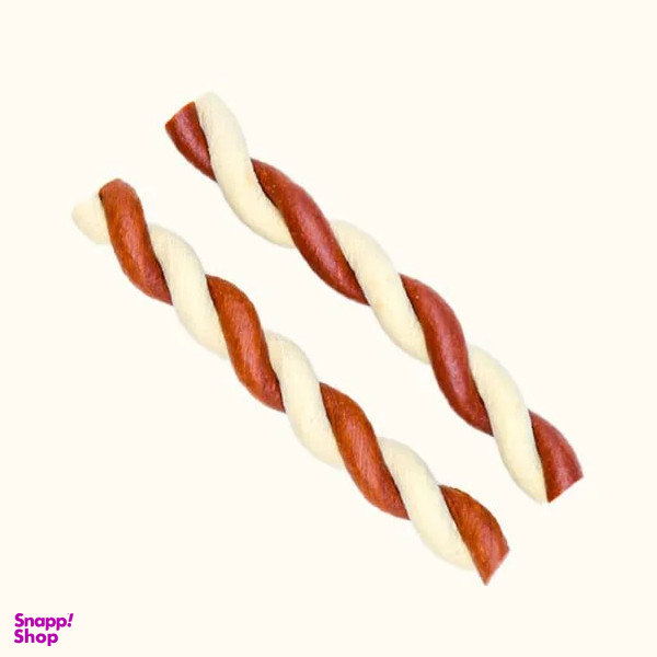 تشویقی سگ هابون مدل Twist Stick طعم شیر بز و کدو حلوایی وزن 80 گرم بسته 5 عددی