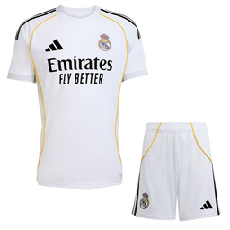 ست تیشرت آستین کوتاه و شلوارک ورزشی مردانه مدل رئال مادرید کد Home 2026 رنگ سفید