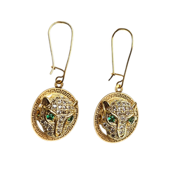 گوشواره طلا 18 عیار زنانه طرح پنتر سفید کد 6565