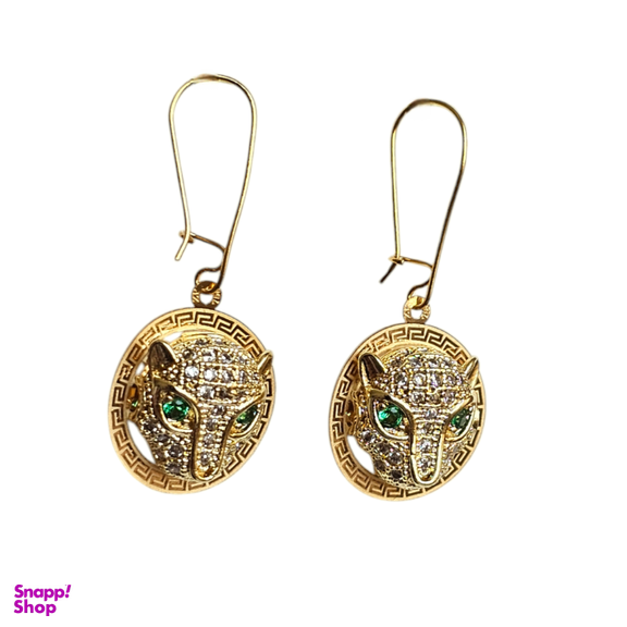 گوشواره طلا 18 عیار زنانه طرح پنتر سفید کد 6565