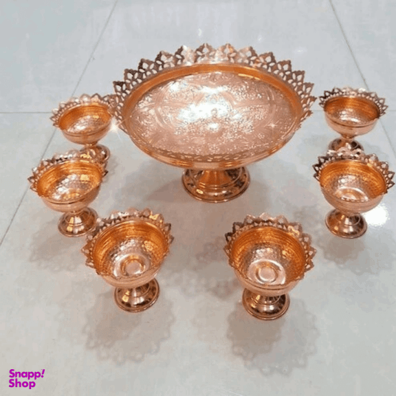 سرویس پذیرایی 9 مارچه مسی متین با سفره کد 1038