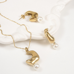 نیم ست زیور زنانه ژوپینگ کد 1171602270 رنگ طلایی