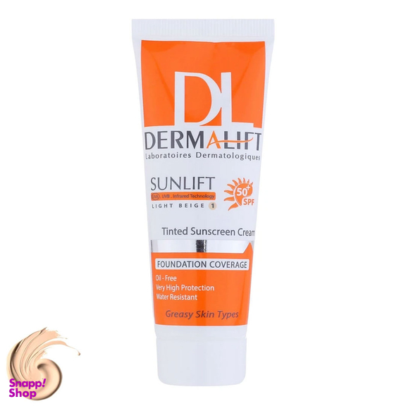 کرم ضد آفتاب رنگی درمالیفت مدل Sunlift SPF50 رنگ بژ روشن حجم 40 میلی لیتر