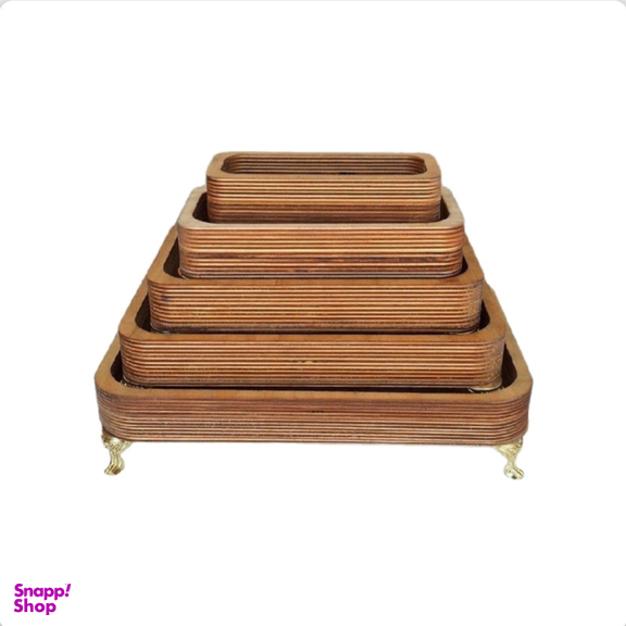 اردو خوری 5 خانه مدل پایه دار‌ چوبی کد 002