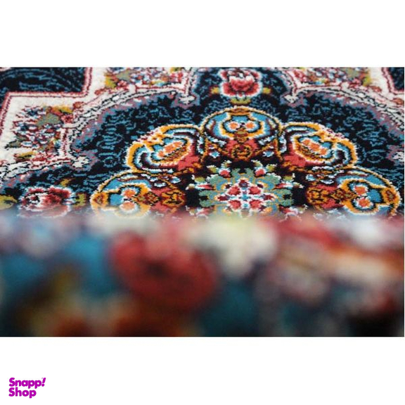 فرش ماشینی گرد مدل ناردون 101 رنگ سرمه ای