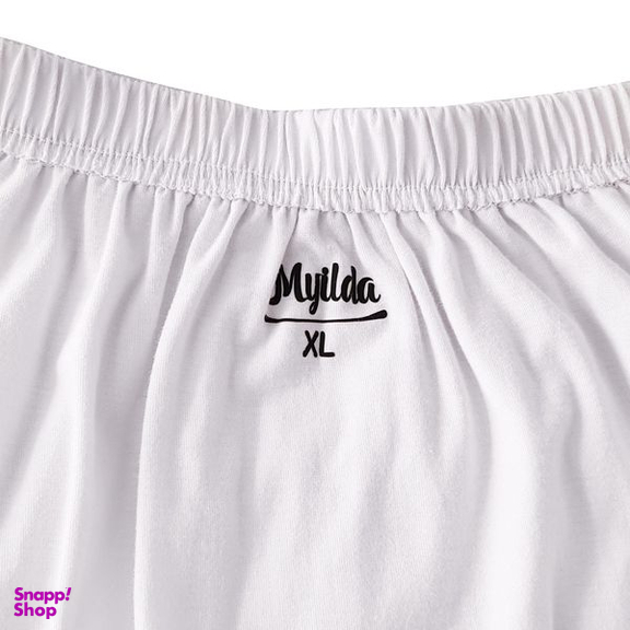 شورت مردانه ماییلدا مدل پادار پنبه ای کد 4702-3 رنگ سفید بسته 3 عددی