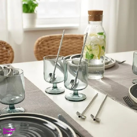 قاشق شربت خوری ایکیا مدلLUFTTAT مجموعه 4 عددی به همراه فرچه نظافت