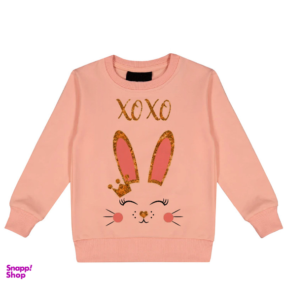 سویشرت دخترانه مدل خرگوش A78 رنگ گلبهی