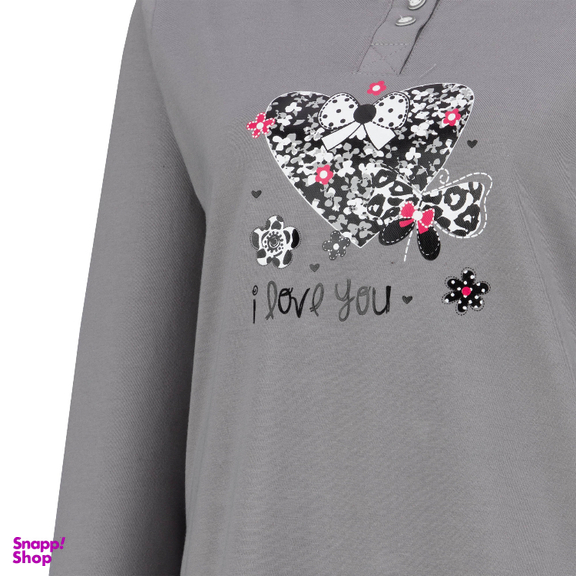 ست بلوز و شلوار راحتی زنانه کد 1046 رنگ طوسی