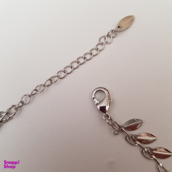 پابند زنانه طرح برگ کد 753 رنگ نقره ای