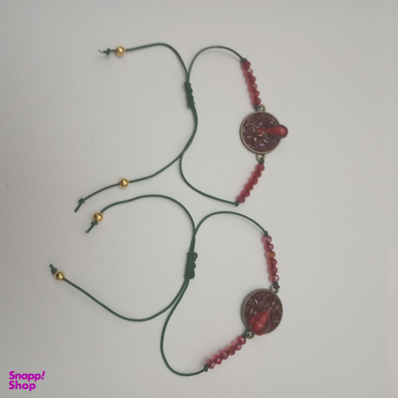 دستبند دخترانه طرح دانه انار یلدایی کد 31305 بسته 2 عددی