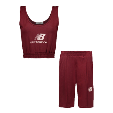 ست نیم‌ تنه و شلوارک زنانه لوینت طرح NB کد 6356 رنگ زرشکی